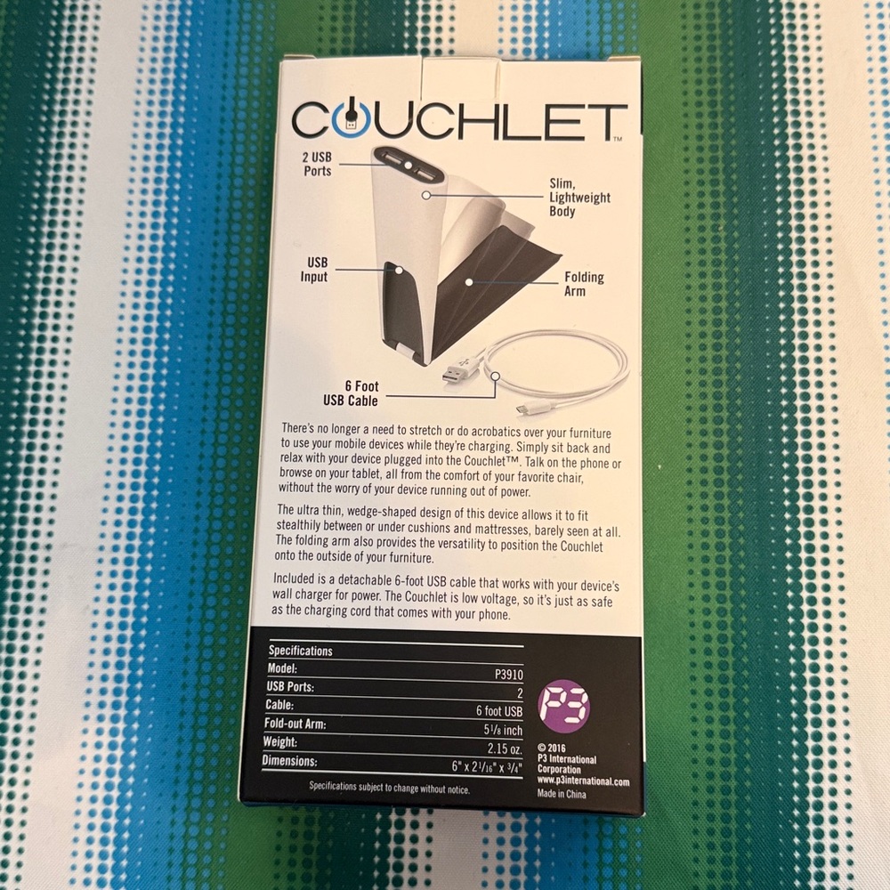 Couchlet Dual USB Charging Station - White set of two - Picture 2 of 4